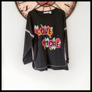 Bleu Bayou size Large gray embroidered front hi low top